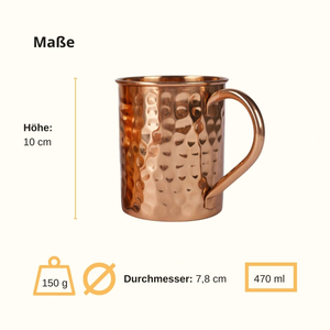 Mule de Moscou en cuivre pur de style européen Tasses à baril martelé Tasses à bière d'occasion de mariage fabriquées à la main en Inde - Product Image 3