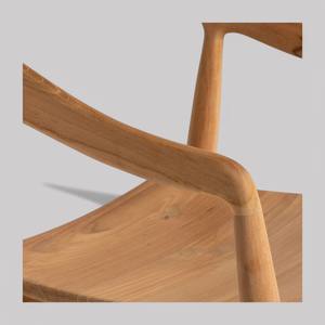 Taburete de bar con respaldo abierto de madera de teca maciza curvada de alta calidad, silla de Bar de asiento alto de gimnasio de cocina de madera Natural versátil con respaldo - Product Image 3