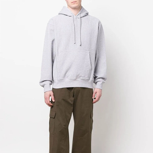 Sudaderas con capucha lisas unisex de 320GSM para hombre, ropa de calle lisa con logotipo personalizado y hombros caídos - Product Image 5