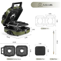 Cuisinière à gaz moderne à 2 brûleurs Mini cuisinière portable pour voyage RV Utilisation commerciale Offre Spéciale Petit four à double plaque au butane