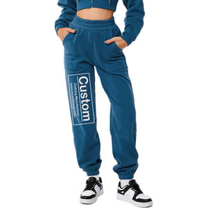 Pantalon de jogging en polaire personnalisé pour femmes, tenue assortie à manches longues, pantalon de survêtement décontracté et chaud, vêtements d'automne, pantalon de détente doux - Product Image 1