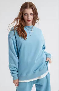 Unisex Heavy 100% Cotton Knitted Fleece Sweatshirt Custom Print Logo Winter Oversized Crewneck <b>Pullover</b> <b>Men</b> Solid 200 Grams - Product Image 5