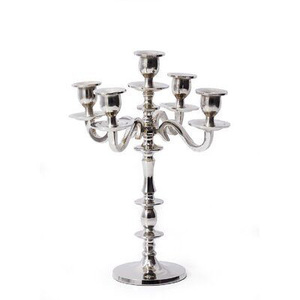 Offre Spéciale métal aluminium 5 bras candélabre bougeoir argent fini taille personnalisée pour mariage table décorer décor à la maison - Product Image 6