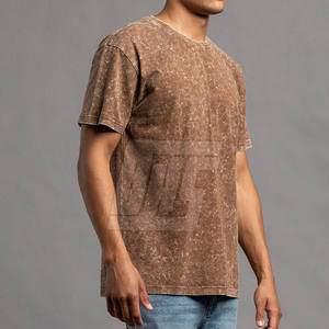 T-shirts pour hommes en denim délavé, tendance, coupe ample, pour un style décontracté et streetwear - Product Image 4
