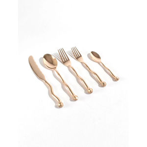 Fancy New Arrival Exportador indio Juego de cubiertos de oro y acero Fabricante y exportador Juegos de cubiertos de vajilla de metal - Product Image 4