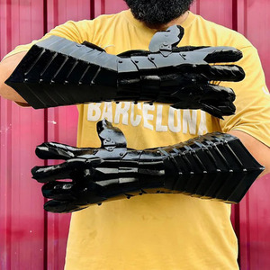 Meilleur ensemble de gants médiévaux en acier pour Halloween Gants d'armure en métal noir inspirés du style médiéval historique - Product Image 1