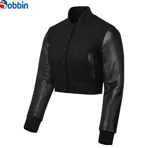 Vestes universitaires courtes en cuir personnalisées, couleurs, tailles et logo personnalisés, vestes universitaires courtes pour femmes, vestes universitaires courtes pour femmes, best-sellers - Product Image 2