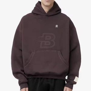 Meilleure qualité taille personnalisée hommes surdimensionnés hiver sweats à capuche nouveau style solide motif à capuche col coton/polyester respirant doublé - Product Image 1