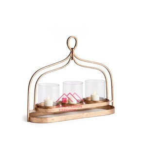3 bougeoirs bougeoirs avec 3 bougeoirs en métal votifs en verre et bougeoirs pour la décoration intérieure - Product Image 1
