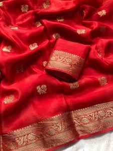 New Pure Soft <b>Viscose</b> Crepe Silk <b>Fabric</b> With Jacquard Peacock Design All Over With Running Blouse - Product Image 3