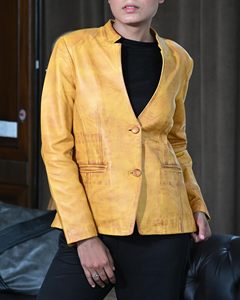 Veste en cuir pour femmes à la mode en gros, veste en cuir PU pour femmes à la mode, veste en cuir de haute qualité - Product Image 4