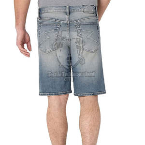 Shorts en jean respirants pour homme taille adulte avec logo personnalisé, style décontracté d'été, fermetures éclair - Product Image 4
