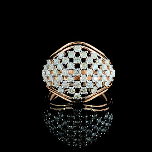 Anillo de Diamantes Radiance Tejido de Lujo, Unisex, Banda de Diseño Intrincado en Oro Rosa con Diamantes de Corte Brillante Natural para Bodas y Fiestas - Product Image 4