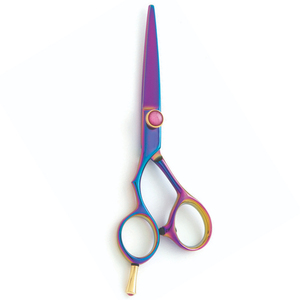 Ciseaux de barbier enduits de couleur arc-en-ciel miroir polonais en acier inoxydable 5.5 pouces ciseaux de salon de beauté - Product Image 4