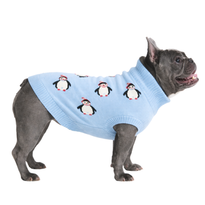 Penguin Print Dog Sweater Warm Winter Pet Pullover Soft <b>Knitted</b> Dog Clothing Cute <b>Animal</b> <b>Pattern</b> Cozy Wear - Product Image 3