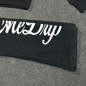 Conjunto de Dos Piezas de Pantalones Deportivos Anchos y Sudadera con Capucha para Hombre, Diseño Personalizado, Talla Grande, Invierno, Estilo Hip Hop, Estampado Urbano, Pedrería Francesa - Product Image 6