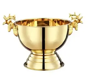 Nuevas Copas para Champán con Soporte de Cuerno de Reno en Acero Inoxidable con Acabado Plateado para Hoteles, Bares y Fiestas, Enfriador de Botellas - Product Image 3