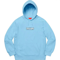 Hoodie Pria Musim Dingin Biru Langit Regular Fit 100% Katun Fleece 340g Bordir Logo Kantong Kanguru Tali Serut Premium Cepat Kering