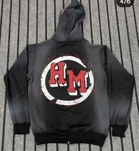 ชุดกีฬากันหนาวแบบมีซิปสำหรับผู้ชายเสื้อฮู้ดซักกรดชุดวอร์มแนวสตรีทแบบกำหนดเอง - Product Image 4