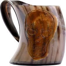 แก้วดื่มควายฮอร์นแท้พร้อมประกายธรรมชาติสไตล์ไวกิ้งแท้ควายฮอร์นน้ำและโลโก้ที่กำหนดเองด้วยงานฝีมือ - Product Image 4