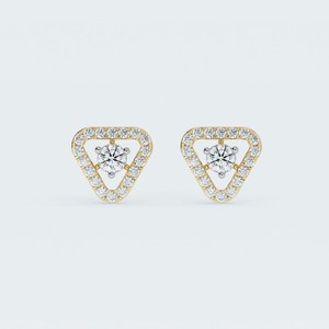 10k Solid Gold Round Cluster Lab Grown Diamond Stud <b>Earrings</b> Screw <b>Back</b> <b>Earrings</b> Lab Diamond Halo <b>Earrings</b> CVD Diamond - Product Image 4