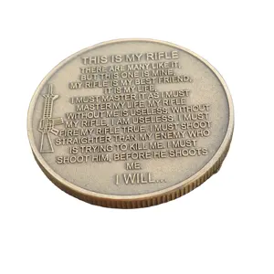 Koin tantangan penajam kerajinan logam perunggu untuk mengumpulkan dan memperingati sebagai hadiah unik