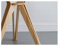 Nouvelle conception de table basse ronde pliable en bois minimaliste et écologique, sans assemblage par vis