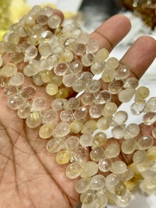 ลูกปัดควอทซ์เจียระไนแบบเหลี่ยมเพชรพลอยสีทองธรรมชาติเม็ดกลมขนาด8นิ้วขนาด5-7มม. ลูกปัดหินควอทซ์ - Product Image 5