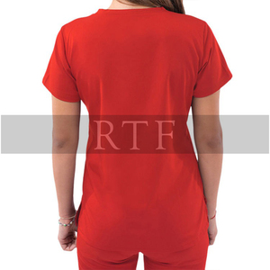 Uniformes de soins infirmiers unisexe col en V col V demi-manches design personnalisé, uniformes d'hôpital XL, vêtements d'automne pour médecins et infirmières, prix d'usine - Product Image 3
