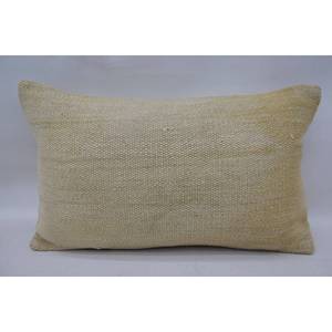 <b>Beige</b> Vintage Ikat Patchwork Wool Pillow 12x20 Inches Woven Design for Living Room Sofa Portable Decorative <b>Cushion</b> Bedding - Product Image 1