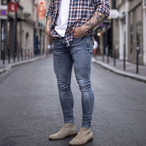 Jeans Men Pants Casual Cotton <b>Denim</b> <b>Trousers</b> Multi Pocket Cargo Jeans Men Add logo New Fashion <b>Denim</b> Customize - Product Image 1