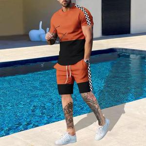 Custom logo summer <b>Mens</b> soccer training Jogger shorts set for <b>men</b> 2 pc suit T <b>shirt</b> and shorts set - Product Image 2