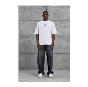 Chemises pour hommes en tricot surdimensionné 100% coton écologiques respirantes imprimées streetwear vêtements de fitness logo personnalisé longues - Product Image 3
