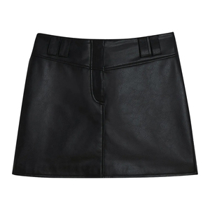 High Quality Custom Made Pleated Leather Midi Skirt for Women PU <b>Tight</b> Fit <b>Winter</b> Style Made in Pakistan Wholesale - Product Image 6