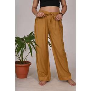 Pantalon de pyjama en rayonne pour femme élégant et confortable Vêtements de nuit doux et lisses Taille mi-élastique Style avant plat pour vêtements de nuit d'été - Product Image 4