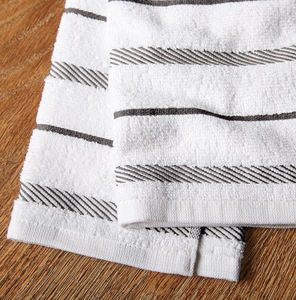 Toallas de cocina con logotipo personalizado 100% algodón Diseño a rayas de dos colores Bordado impreso Comprimido-Disponible en tamaño personalizado - Product Image 4