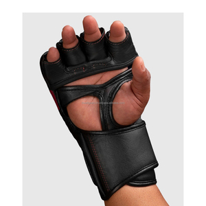 Guantes de MMA de Cuero Personalizados de Alta Calidad, Transpirables, Ligeros, de Medio Dedo, con Cierre de Gancho y Bucle, Antideslizantes y Ajustables - Product Image 2