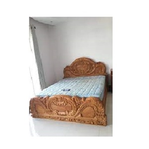 Modern Queen-Size Beautiful Wood <b>Bed</b> Frame with High <b>Back</b> <b>Rest</b> Dark Polished Bedroom Furniture with Drawers <b>for</b> Home Hotel Use - Product Image 6