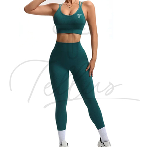 Ensemble de leggings de fitness et de soutien-gorge de sport pour femmes personnalisés avec logo frontal - Vêtements de yoga et de gym Shorts Leggings - Product Image 1