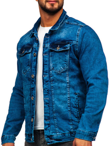 Chaqueta de mezclilla rasgada para hombre de moda Algodón azul desgastado A prueba de viento Invierno OEM Prendas de abrigo de moda personalizadas para el mercado global - Product Image 2
