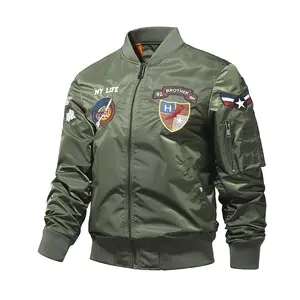 LAYENNE moda sıcak satış yüksek kalite kış işlemeli ceket özel erkek saten bombacı ceket