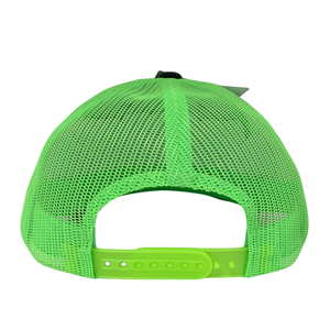 Gorra Trucker de 6 Paneles INJAE VINA con Parche de Logotipo Bordado, Verde Neón y Negro, Malla Transpirable, Ajustable, Hebilla de Una Sola Fila, Estructurada - Product Image 5