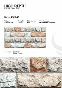 Carreaux muraux extérieurs en porcelaine 300x600mm, design en relief - Product Image 3