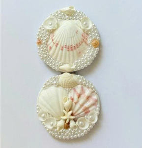 Seashell <b>Mirror</b> Crafted In Vietnam From Real Assorted Shells, Stunning Compact Seashell <b>Mirror</b> For Makeup And Coastal Decoration - Product Image 6