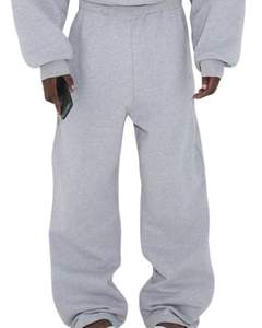 Ensemble de survêtement pour homme en molleton gris clair et pantalon de jogging ample, sweat-shirt à capuche décontracté d'hiver, pantalon streetwear - Product Image 5