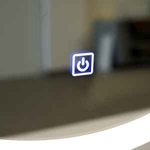 60cm <b>Round</b> Backlit LED <b>Mirror</b> with <b>Black</b> Frame and Strap - Product Image 2