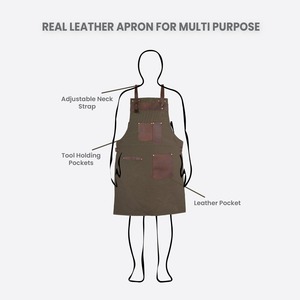 Ready <b>Cooking</b> <b>Apron</b> Dress Canvas <b>Aprons</b> Kitchen Folding BBQ Leather <b>Apron</b> Be Used in Multiple Situations AAA-0071C - Product Image 4