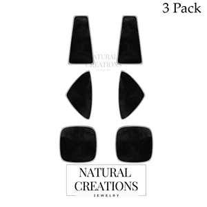 Pendientes de Plata de Ley 925 con Labradorita, Forma Cuadrada Semi Trillion, Cierre de Mariposa, Engaste de Bisel, para Boda - Product Image 4