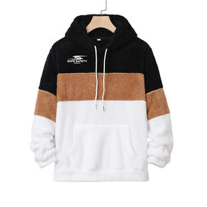 Nouveau hommes trois panneaux couleur pull à capuche personnalisé fabriqué avec de la laine de haute qualité Logo personnalisé nouveaux hommes hiver mode tenue décontracté 2024 - Product Image 1