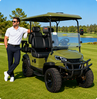 Voiturette de golf électrique 4 places UCB-12 avec pneus tout-terrain, capacité de charge élevée, véhicule de luxe pour quartier résidentiel, directement de l'usine